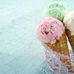 three ice cream cones