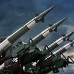 missiles against a dark sky