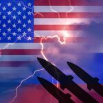 U.S. Greenlights Long-Range Missiles to Ukraine: What’s Behind the Move? USA and Russia flags with missiles and lightning.