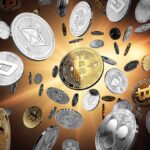 US Escalates Efforts Against North Korean Crypto Money Laundering Network Various cryptocurrencies floating against a golden background