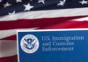 US Immigration and Customs Enforcement document with flag