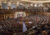 Large assembly in a government legislative chamber
