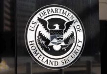 U.S. Department of Homeland Security emblem on wall