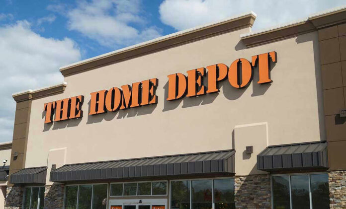 The Home Depot storefront with logo.