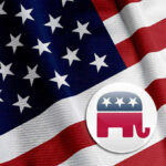 GOP Newcomer DESTROYS Trump-Endorsed Frontrunner Brutally American flag with Republican elephant symbol.