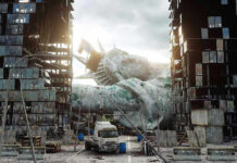 CEO Raised Sons’ Pay While Empire COLLAPSED Rusted fallen statue amidst dilapidated buildings and debris