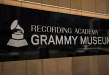 Sign of the Grammy Museum displaying the Recording Academy logo