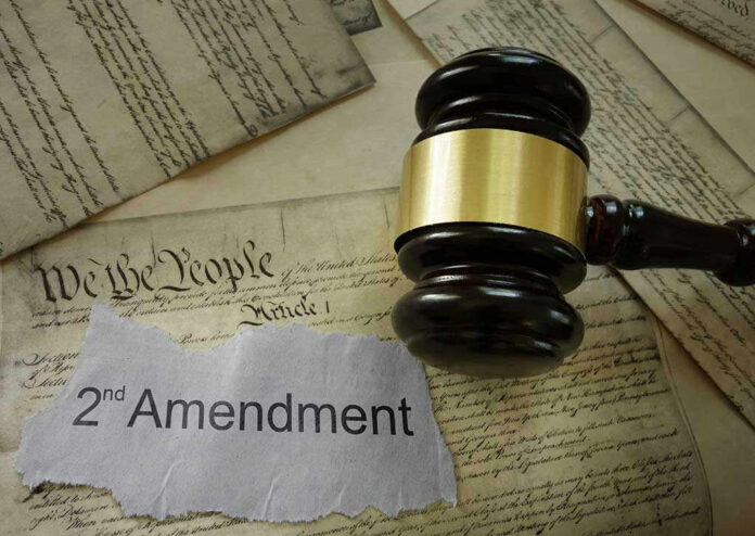 Gavel on US Constitution with Second Amendment text