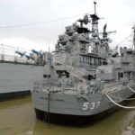 The USS The Sullivans docked at a military museum