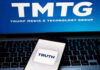 TMTG and Truth Social logos on screen and phone.