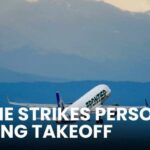 Jet Strikes PEDESTRIAN! Massive BREACH Frontier Airlines jet strikes person during Denver airport takeoff | NewsX World