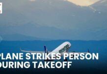 Jet Strikes PEDESTRIAN! Massive BREACH Frontier Airlines jet strikes person during Denver airport takeoff | NewsX World