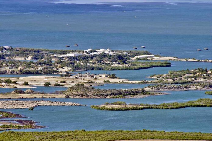 Guantanamo,Bay,,Cuba,,January,10,,2006.,The,Military,Base,Of Aerial view of a coastal landscape featuring waterways and islands