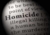 Penn State Senior Shot Dead Near Family Home Magnified text showing definition of homicide.