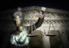 Explosive Lawsuit Puts Silicon Valley on Defense Blindfolded Lady Justice with scales, Supreme Court background.