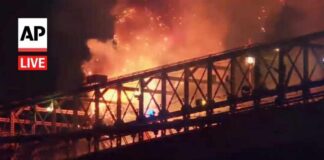 LIVE: Fire on Brooklyn Bridge during July 4th fireworks show in New York
