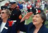 One 103-Year-Old Veteran Reminded America Elderly women in military attire saluting during a veterans ceremony