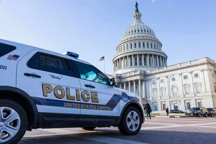 shutterstock_1605113164 Police SUV parked near the United States Capitol building