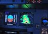 Air Traffic Messages Can Be Spoofed aircraft cockpit displays with attitude indicator and weather radar