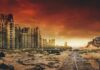 On Another Plague: A Familiar End Of The World abandoned city ruins under fiery sky