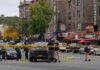 Body-Cam Shows Shooting Aftermath Police investigate a taped-off urban street crime scene