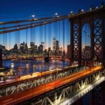 Brooklyn Bridge Fire Sparks New Questions Manhattan Bridge with city skyline at dusk