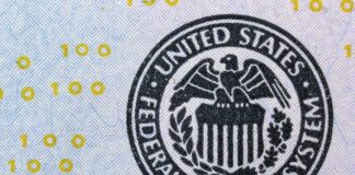 Federal Reserve System seal on U.S. currency