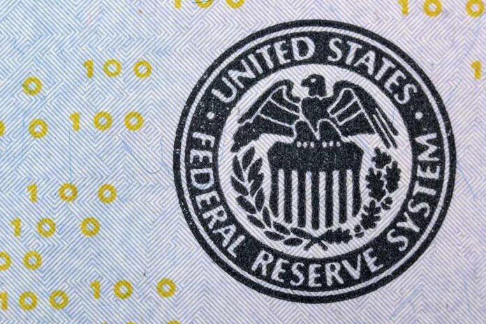 shutterstock_291463757 Federal Reserve System seal on U.S. currency