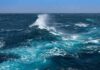 Trump Approves Emergency Aid for Florida Ocean waves crashing with white spray under a clear blue sky