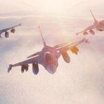 NATO Warns Attackers: “Block, Blunt, Break” Three fighter jets flying in formation above clouds at sunrise
