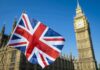 Nuclear Threats Raise Global Tensions Union Jack flag with Elizabeth Tower in the background