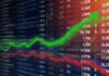 Oil Spike and AI Fears Rattle Markets Stock market chart with green upward arrow and red downward line